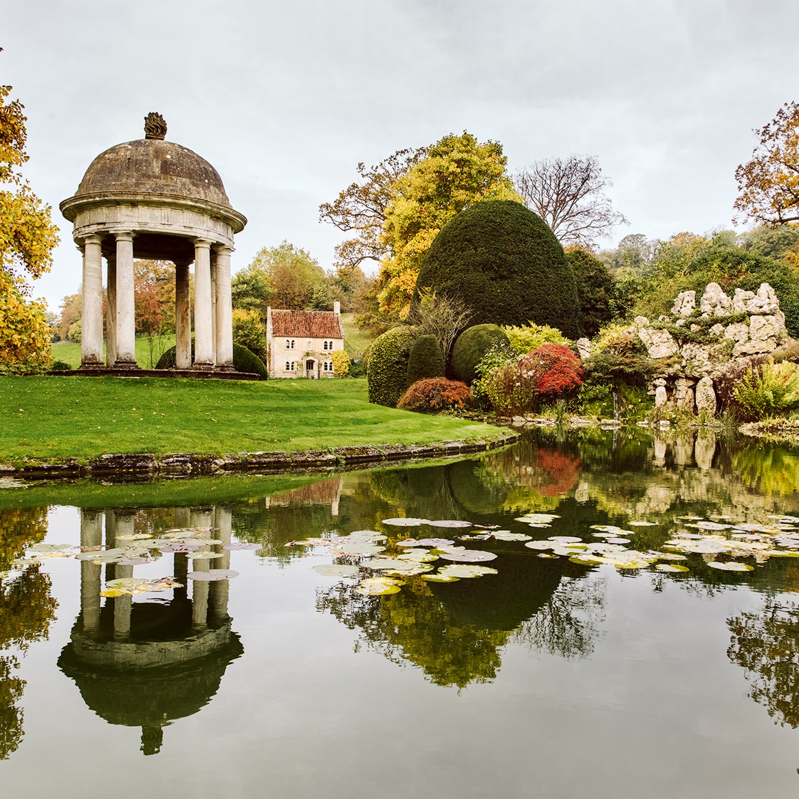 A theatrical landscaped garden, restored to resemble an intimate Stourhead