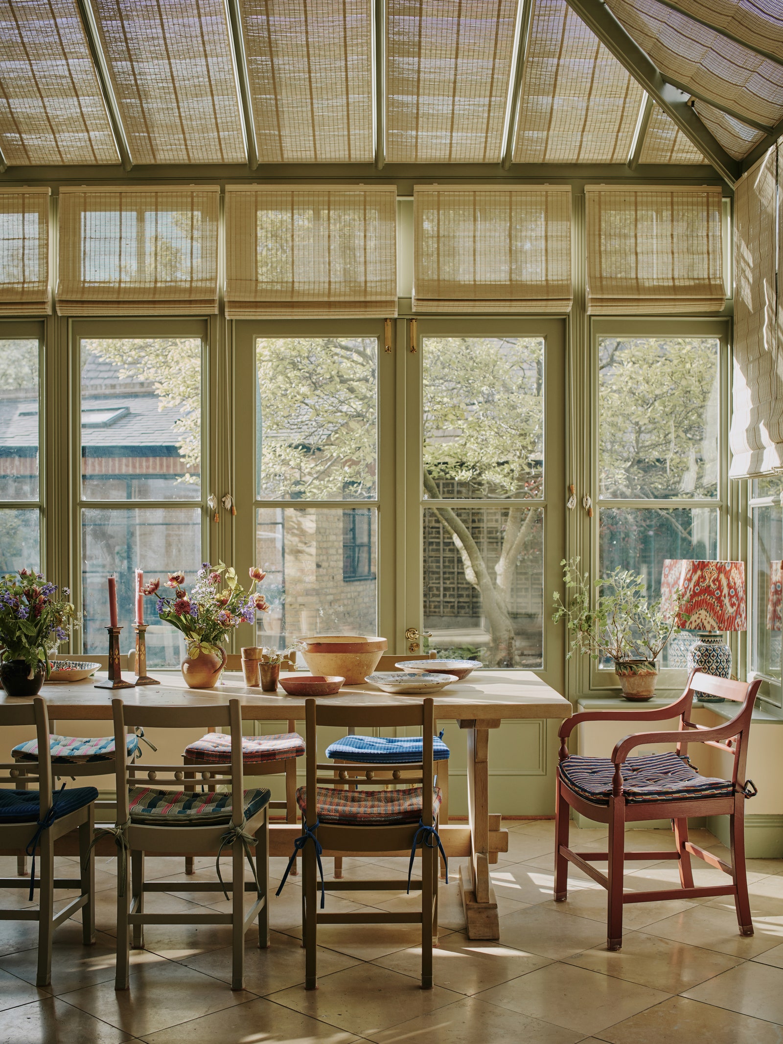 A beautiful conservatory in a house belonging to the artist Rosie Copeland with interiors by Tamsin Saunders of Home amp...